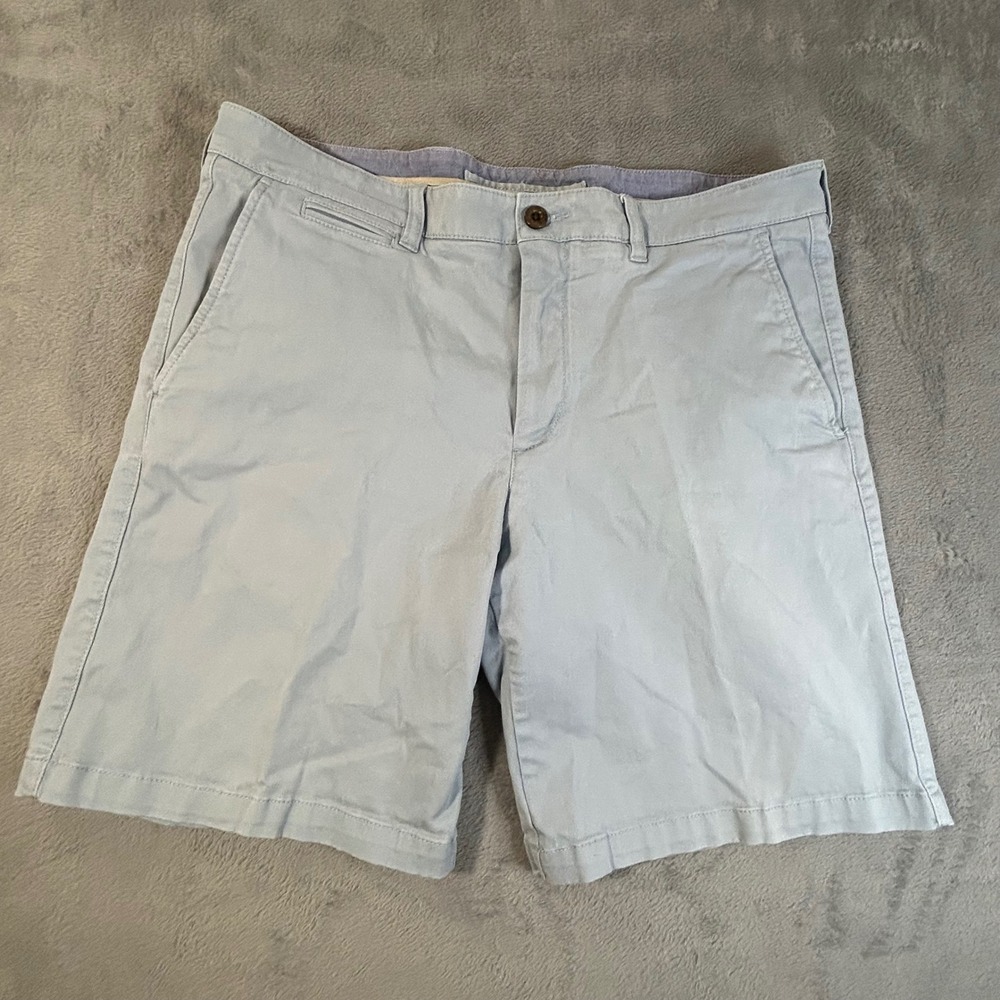 LL Bean Mens Standard Fit Chino Shorts Light Blue Size 36‎ Cotton Stretch 286392